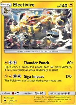 Electivire, Burning Shadows Nº 43 Normal