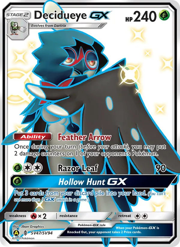 Decidueye-GX, Hidden Fates Shiny Vault No. SV47