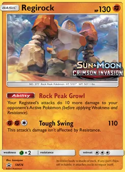 Regirock, SM Black Star Promos No. SM74 Normal