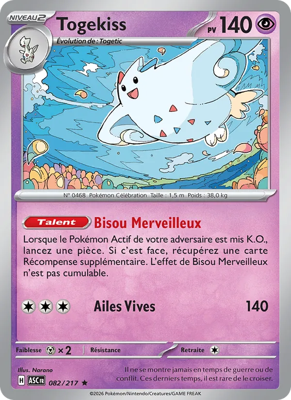 Togekiss, Héros Transcendants No. 082