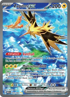 Zapdos-ex, 151 Nº 202 Holo