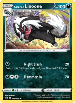 Galarian Linoone, Sword & Shield No. 118 Normal