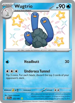 Wugtrio, Paldean Fates No. 122 Holo