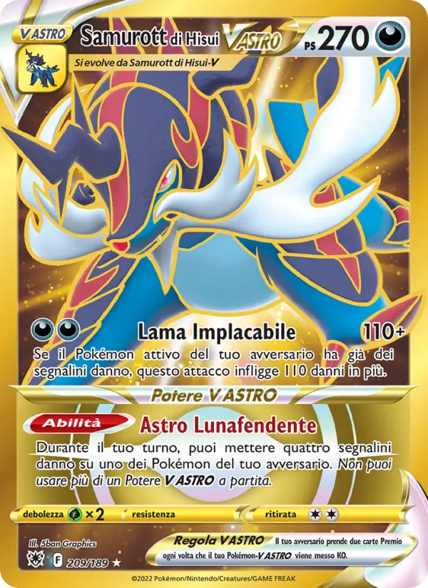 Samurott di Hisui V ASTRO, Lucentezza Siderale No. 209