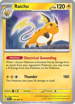 Raichu, Paldean Fates No. 019 Holo