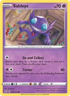 Sableye, Evolving Skies Nº 67 Normal