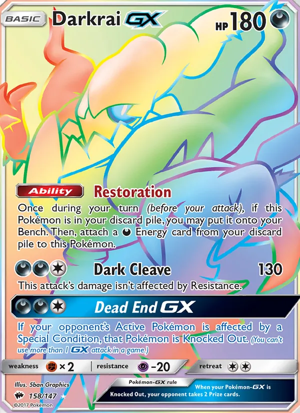 Darkrai GX, Burning Shadows No. 158