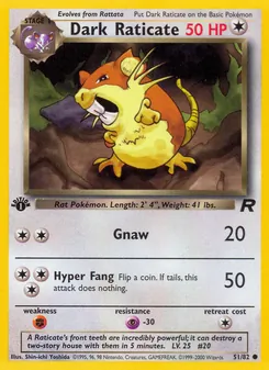 Dark Raticate, Team Rocket Nº 51 Normal
