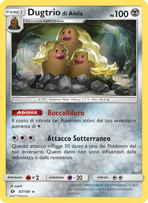 Dugtrio di Alola, Sole e Luna Nº 87
