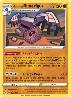 Galarian Runerigus, Chilling Reign No. 83 Holo