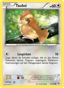 Taubsi, Flammenmeer No. 75 Normal