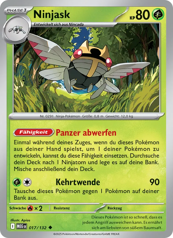 Ninjask, Mega-Entwicklung Nº 017