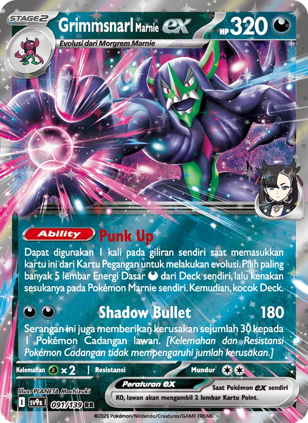 Grimmsnarl <Marnie> ex, Ikatan Takdir Nº 091