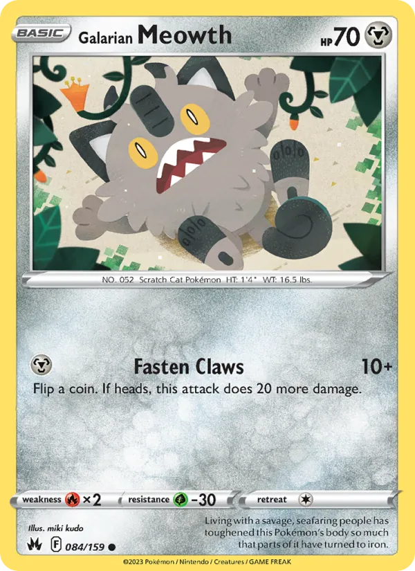 Galarian Meowth, Crown Zenith Nº 084