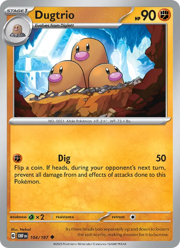 Dugtrio, Obsidian Flames Nº 104