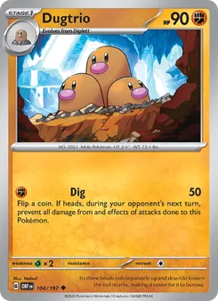 Dugtrio, Obsidian Flames Nº 104 Normal