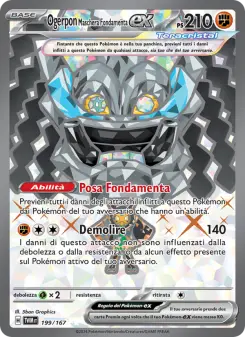 Ogerpon Maschera Fondamenta-ex, Crepuscolo Mascherato Nº 199 Holo