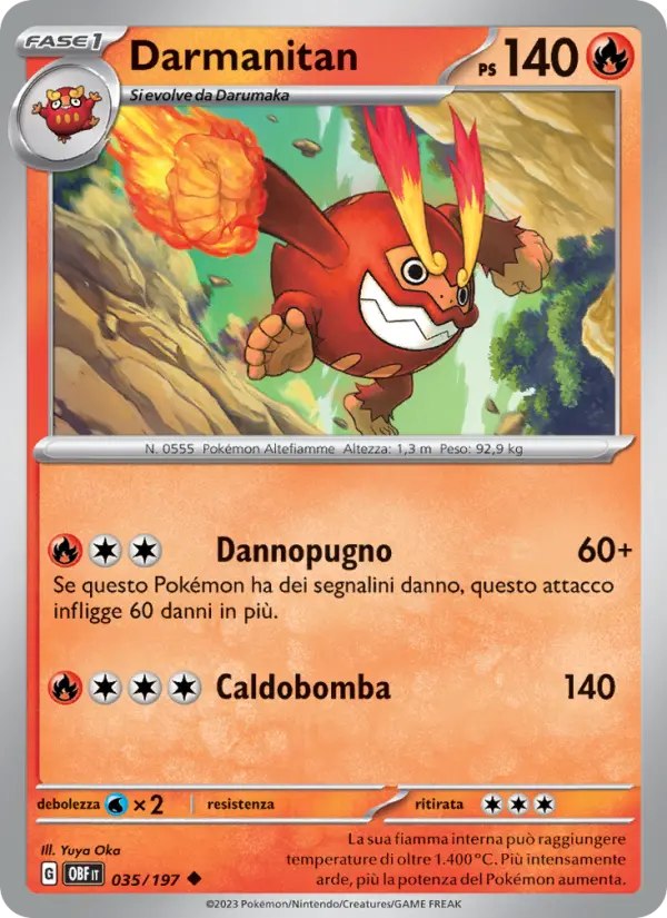 Darmanitan, Ossidiana Infuocata Nº 035