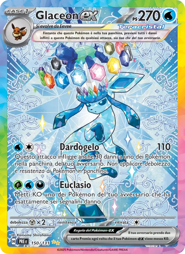 Glaceon-ex, Evoluzioni Prismatiche No. 150