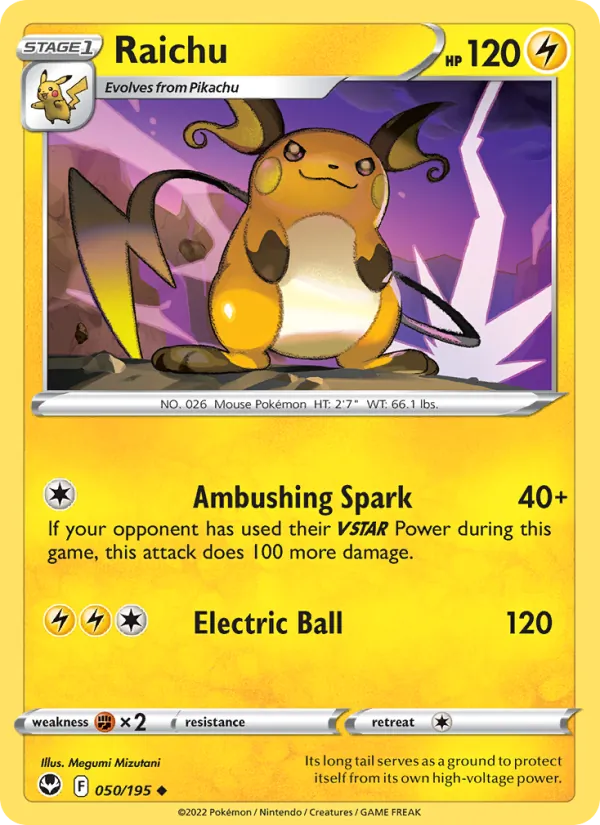 Raichu, Silver Tempest No. 050
