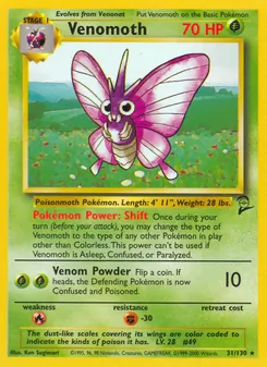 Venomoth, Base Set 2 No. 31 Normal