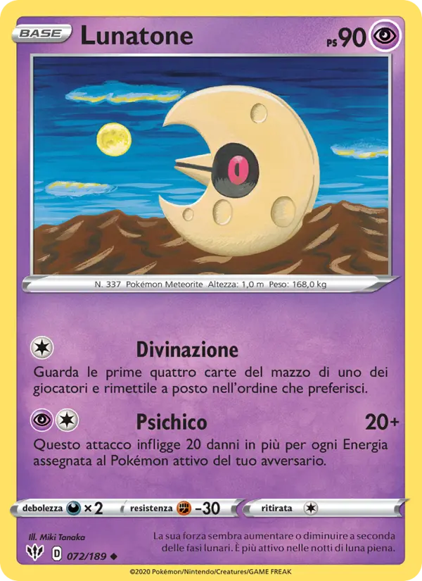 Lunatone, Fiamme Oscure Nº 72