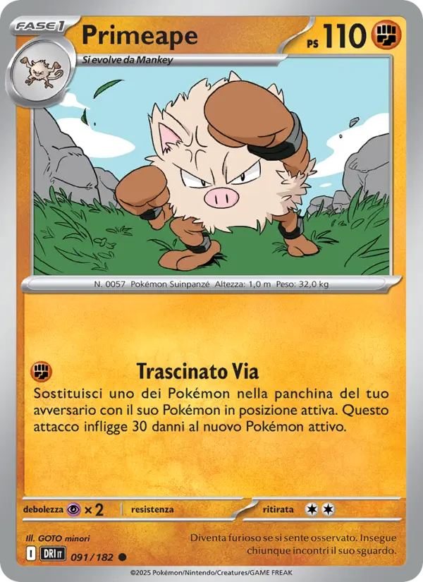Primeape, Rivali Predestinati Nº 091
