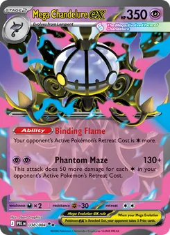Mega Chandelure ex, Pitch Black Nº 038 Holo