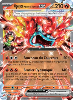 Ogerpon Masque du Fourneau-ex, Mascarade Crépusculaire Nº 040 Holo