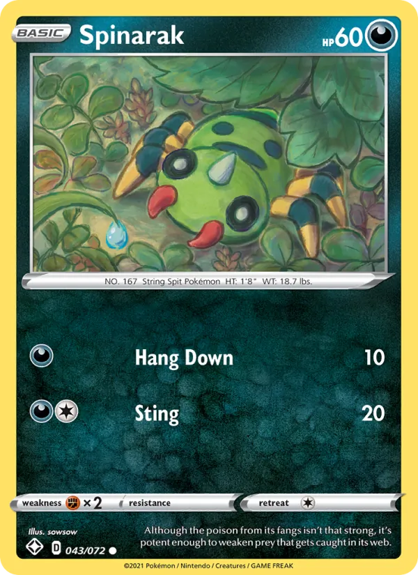 Spinarak, Shining Fates No. 43