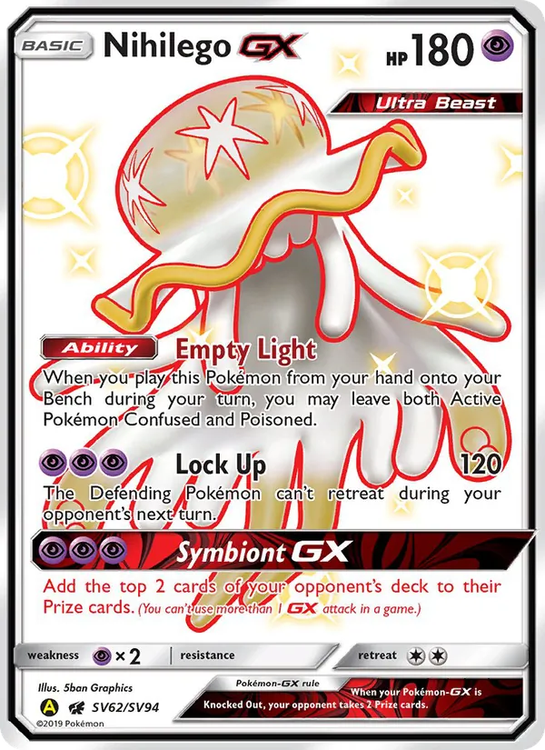 Nihilego-GX, Hidden Fates Shiny Vault No. SV62