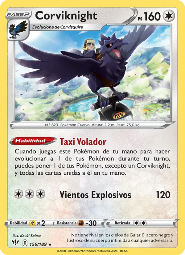 Corviknight, Oscuridad Incandescente No. 156