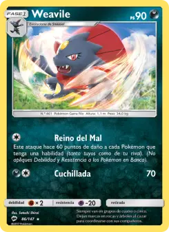 Weavile, Sombras Ardientes Nº 86 Normal