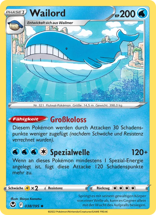 Wailord, Silberne Sturmwinde No. 038