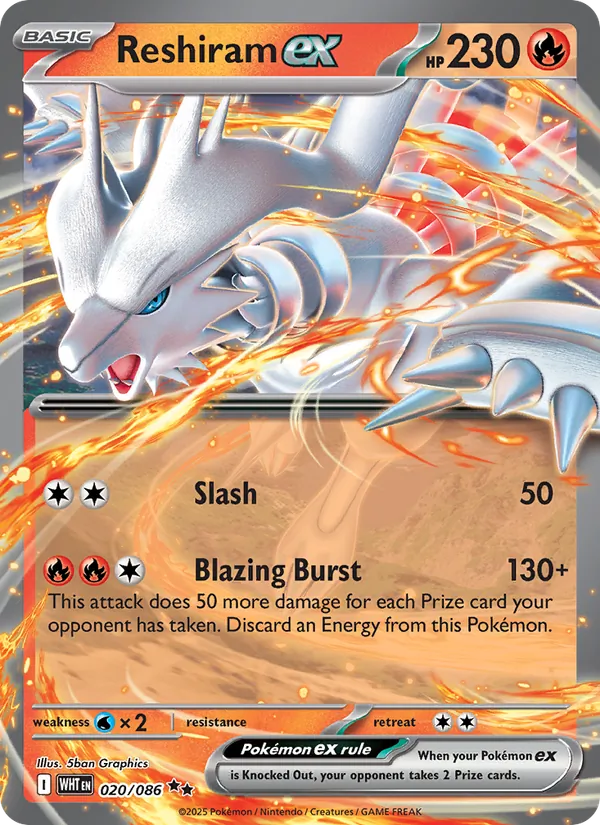 Reshiram ex, White Flare No. 020