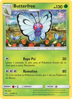 Butterfree, Sol y Luna No. 3 Normal