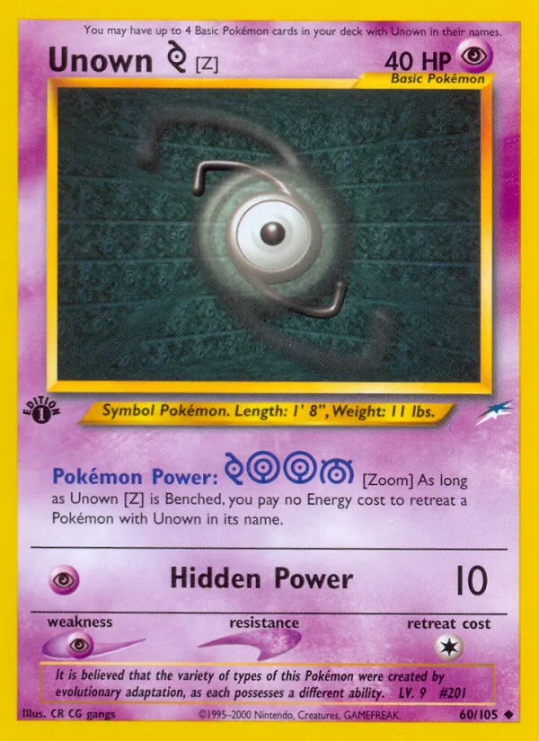 Unown [Z], Neo Destiny Nº 60