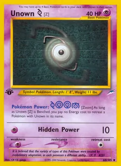 Unown [Z], Neo Destiny Nº 60 Normal