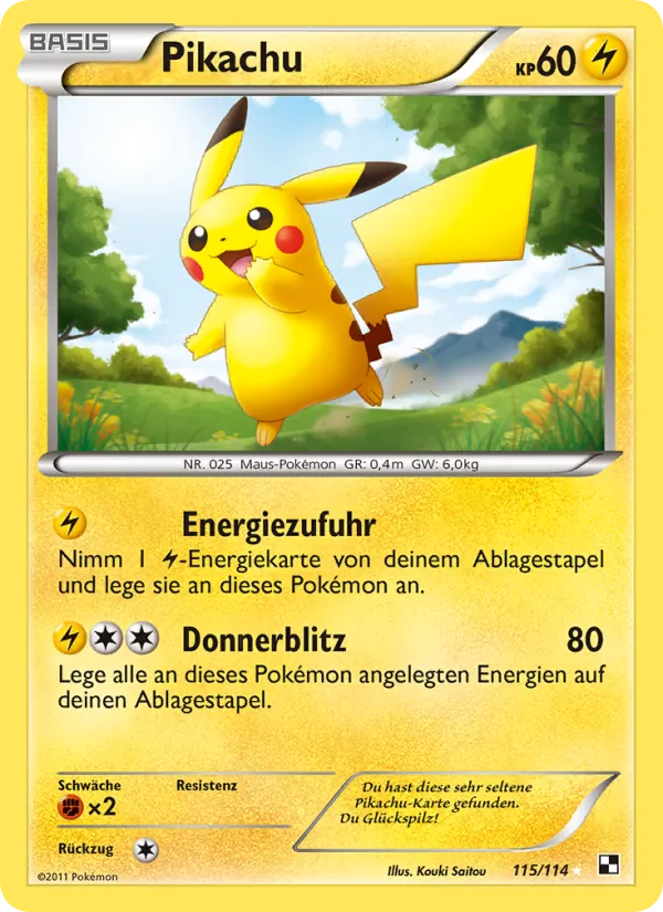 Pikachu, Schwarz & Weiß Nº 115
