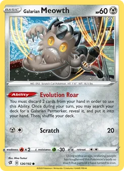 Galarian Meowth, Rebel Clash No. 126 Normal