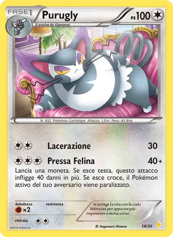 Purugly, XY trainer Kit (Pikachu Libre) Nº 19