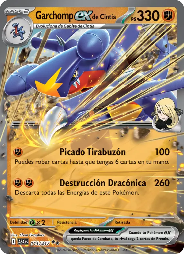 Garchomp ex de Cintia, Héroes Ascendentes Nº 111