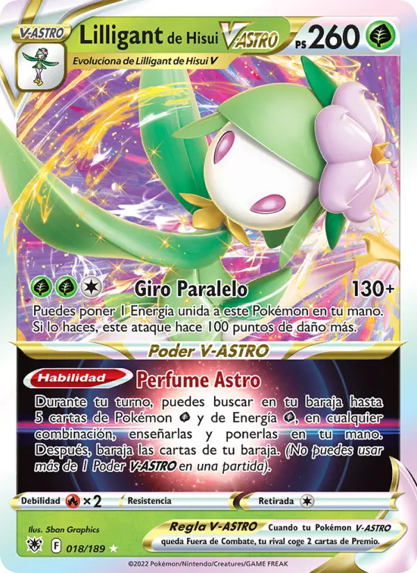 Lilligant de Hisui V-ASTRO, Resplandor Astral Nº 018