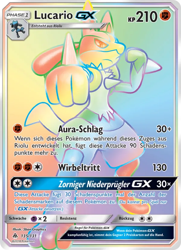Lucario GX, Grauen Der Lichtfinsternis Nº 135