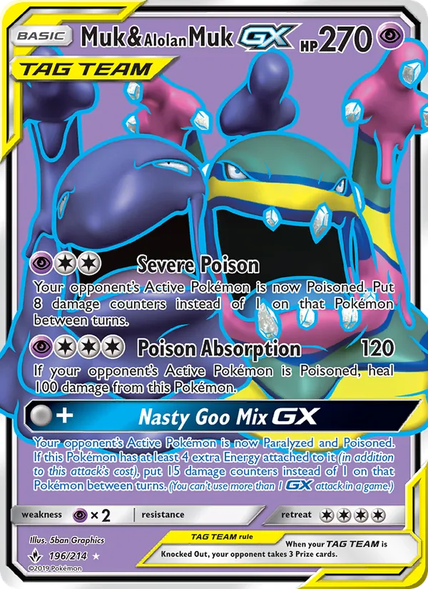Muk & Alolan Muk GX, Unbroken Bonds No. 196