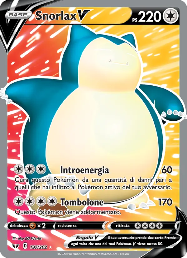 Snorlax V, Spada e Scudo Nº 197