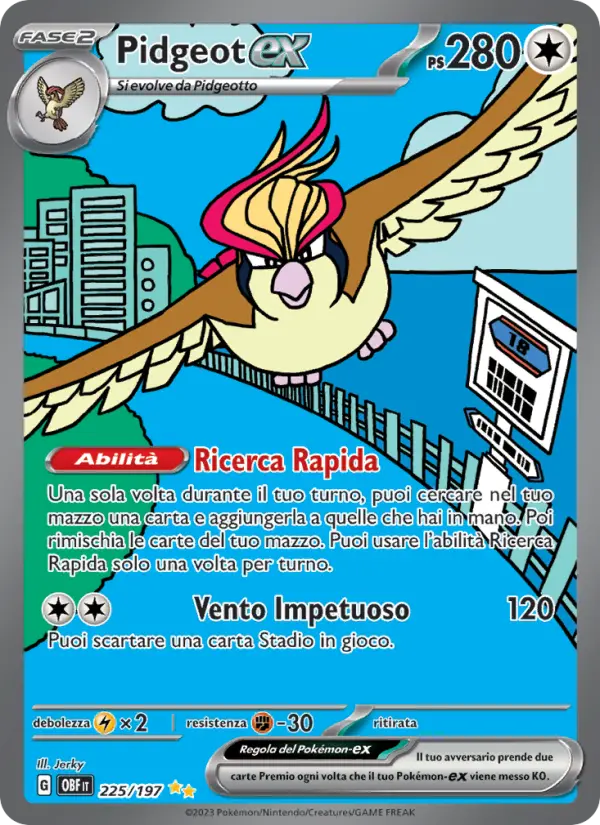Pidgeot-ex, Ossidiana Infuocata Nº 225