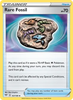 Rare Fossil, Darkness Ablaze Nº 167 Normal