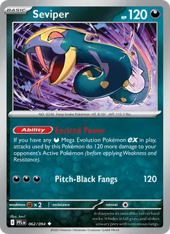Seviper, Phantasmal Flames No. 062 Normal