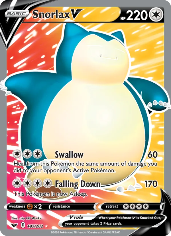 Snorlax V, Sword & Shield No. 197